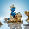 Pure 999 Gold Coated Lord Krishna Idol, Handcrafted Laddu Gopal Murti Sculpture, Baby Krishna Statue for Home Decor- Ladoo Gopal Murti Krishna Idol Big Size - 4 Inch