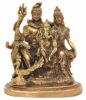 Brass Shiva Parvati - Shiv Parivar Bholenath Shankar Ganesh Family Murti Idol Statue Sculpture Height 6 Inches (6" Antique)