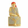 Sai Baba Sitting Idol Metal Statue for Car Dashboard Home Decor Mandir Pooja Murti Temple Office Table Showpiece