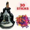Shiva Backflow Smoke Fountain Incense Holder Burner with Backflow Incense Cones Sticks - Polyresin