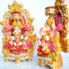 Clay Laxmi Ganesha Pair Idol 18 cm Multicolour, 2 Pieces