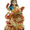Saraswati Ji Murti | Goddess Saraswati Idol | Maa Sharda Murti | Maa Saraswati with decoration Decorative Showpiece & Idol (Pearl Colour). (H x W x D: 15cm X 10 cm X 5 cm),Resin