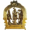 Golden Brass Statue/Idol of Ram Darbar for Blessing, Happiness, Health, Wealth for Home, Handcrafted with Antique Look/Diwali Gift Product Dimensions (L x B x H - 4.2 x 2 x 5.5) Inches