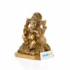 Brass Lord Ganesh Idol, 4 Inches, Golden