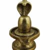 Lord Shiva Lingam Sculpture Handmade Brass Statue Hinduism Idol Art Height 3 Inch Width 2.5 Inch Length 2 Inch