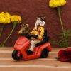 Shri Ganesh on Scooter Statue Showpiece - Lord Ganesha Idol for Gift - Handcrafted Ganesha Idol Sculpture | Showpiece for Home Decor and Office Desk (Size 4.5 x 4.5 Inches).