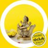 100% Pure Brass Goddess Saraswati Idol | Saraswati Sitting on a Peacock for Desk and Home Decor | Yellow Antique Finish