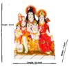 Marble Dust Lord Shiv Parivar Family Murti Statue with Kartik Idol 9 Inch Multicolor