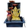 Ganesha Ganesh Ji Water Fountain Showpiece Idol for Home Living Room Temple Decor with Led Lights Table Top Decoration Gift Gifting Item, 15 inches