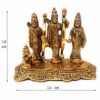 Metal Lord Ram Darbar Idol Showpiece - Hindu Religious Idols Set with Ram, Sita, Laxman, Hanuman - Golden Oxidized Finish