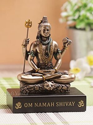 Resin Lord Shiv Showpiece, 3.5 x 3 x 1.5 inches, Multicolour