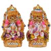 Laxmi Ganesh Pair Murti Terracotta Clay Idol Statue Showpiece for Home Decor Mandir Temple Pooja Room Table Office Gifts