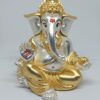 Gold and silver plated matte finish ganesha for car dashboard