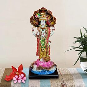 Polyresin Lord Vishnu Murti Narayan Idol (13 x 12 x 31) cm, Multicolour, 1 Piece