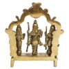 Brass Ram Darbar Idol Statue for Home Decor, 6.75 Inch Height, Gold Color, Includes Sita, Laxman, Hanuman for Mandir Temple
