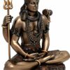 Resin Shiva Sitting with 4 Arms and Tripple Mala Showpiece, 21.5 X 17 X 10 cm, Multicolour, 1 Piece
