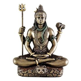 Bronze Antique Shiv ji mahadev Idol Statue for car Dashboard Home Decoration Gifts (9 x 5 x 5 CM)