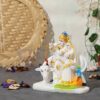 Marble Radha Krishna Idol | Radha Krishna Statue | Radha Krishan Idols for Home Decor | Lord Radha Krishna Statue | Radha Krishna Murti - 5.5" White