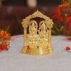 Gold Plated Laxmi Ganesh Idol Showpiece - Metal Lakshmi Ganesh Statue - Diwali Home Decoration Items Gift - Lakshmi Ganesh for Diwali puja