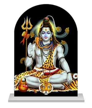 Shiv Murti for Home Shiva Idol for Car Dashboard Acrylic Idols Gift Item Statue for Bhagwan/Temple Puja Home Decor Office Study Table Holy Statue Shiva Decorative Showpiece
