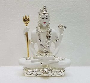 India Resin Lord Shiva Idol, Small, White