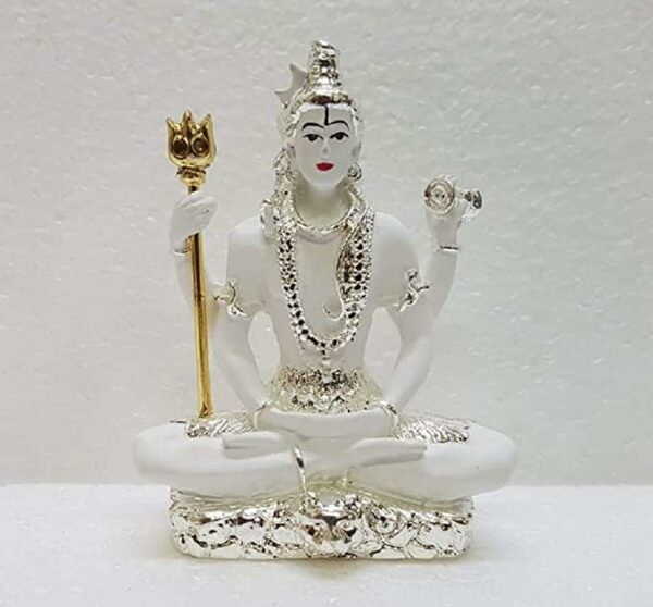India Resin Lord Shiva Idol, Small, White