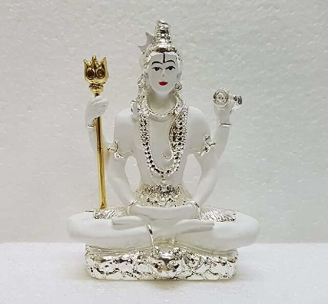 India Resin Lord Shiva Idol, Small, White