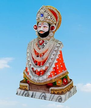 Resin Khatu Shyam Ji Statue | Shyam Baba Idol for Home Temple | Pooja Idols | Home Decor - Multicolor - 11.5" inches