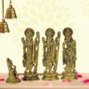 Ram Darbar Murti Brass Idol for Home Decor|Diwali Pooja Room Decoration Items|Ram Laxman Hanuman Sita Statue (6.8 Inch)