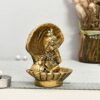 Handcrafted Seep Shell Krishna Metal Gold Plated Laddu Gopal Ji, Bal Gopal Ji, Thakur Ji Idol, Statue or Murti - Showpiece, Decoration, Diwali Puja or for Gifts