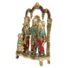 Brass Ram Darbar Idol Statue for Home Decor with Sita, Laxman, Hanuman in Multicolored Stone Frame
