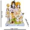 Marble White Shiv Parivar Family Statue Idol Shiv Parivar Murti Home Decoration Pooja Gift Idol 10.5 Inch