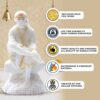 Marble Dust Sai Baba Statue for Home Pooja and Car Dashboard, Handmade Idol Sitting on Stone
