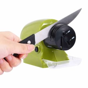 HUMBLEZO Electric Knife Sharpener, Cordless Motorized Blade Sharpening Tool with Guide and Catch Tray.Precision Scissors Sharp Tool for Home Kitchen |Electric Grind Machine