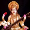 Efinito, 20cm Goddess Saraswati Idol, Saraswati Maa Statue on Swan, Big Saraswati Murti for Pooja School Office, Hindu Goddess of Knowledge Showpiece