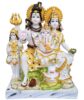 Marble White Shiv Parivar Family Statue Idol Shiv Parivar Murti Home Decoration Pooja Gift Idol 10.5 Inch