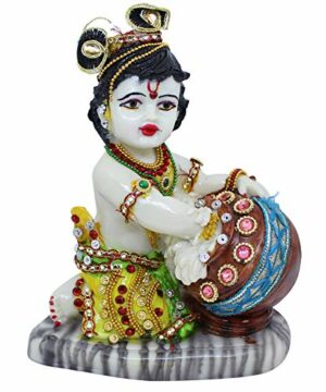 Resin Lord Krishna Makhan Chor Idol, Standard, Multicolour, 1 Piece