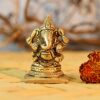Brass Lord Ganesha Statue for Pooja Home Decor Car Dashboard God Ganesh Ganpati Decorative Showpices for Temple.