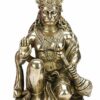 Brass God Bajrangbali Bhagwan Sankat Mochan Hanuman Idol Statue Murti for Home Office Entrance Decor Temaple Mandir Pooja Puja Antique Gold 9 Inches