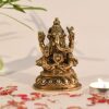 Brass Lord Ganesh Idol, 4'' X 2.4'' X 2.2'', Golden (Model Number: GBS189)
