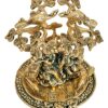 Metal Radha Krishna Idol Showpiece, 19 cm Height, Gold Antique, 1 Piece