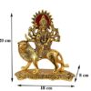 Metal Maa Durga Idol Sherawali Ambe Rani Showpiece, Height 20 cm, Golden, 1 Piece