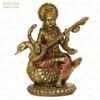 Maa Saraswati Idol Sitting On Hans, Standard Sarasvati Statue Big Size I Living Room I Guest Room I Office Table I Gifts