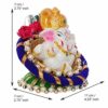 Lord Ganesha Idol on Decorative Handcrafted Floral Plate, Polyresin, Home and Office Decor
