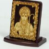 Wooden Carving Hanuman Ji Idol Car Dashboard with Japa Mala (4 cm x 7.5 cm x 7 cm, Brown)