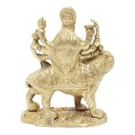 Brass Idol of Goddess Devi Durga Sherawali, 4x2x6 Inch, 850g