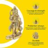 100% Pure Brass Lord Hanuman Idol, Standing Hanuman Ji Murti for Car, Desk, Home Mandir, Yellow Antique Finish