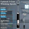 TimeS Handheld Milk Frother Rechargeable, 3-Speed Electric Frother for Coffee with 2 Whisks, Coffee Frother Mixer, Stand-up Design, for Cream, Latte, Cappuccino and for Butter Milk