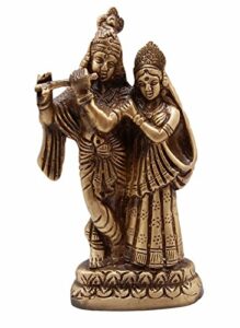 Brass Radha Krishna Pair Idol, Radha Krishna Statue, Standard, Pack of 1