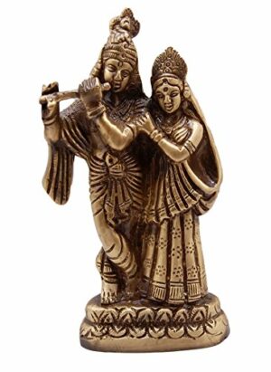 Brass Radha Krishna Pair Idol, Radha Krishna Statue, Standard, Pack of 1